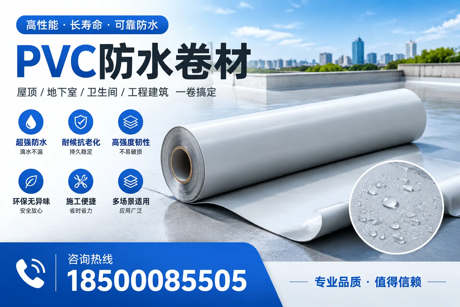 PVC防水卷材的防水效果评测，适合赤峰的科学依据